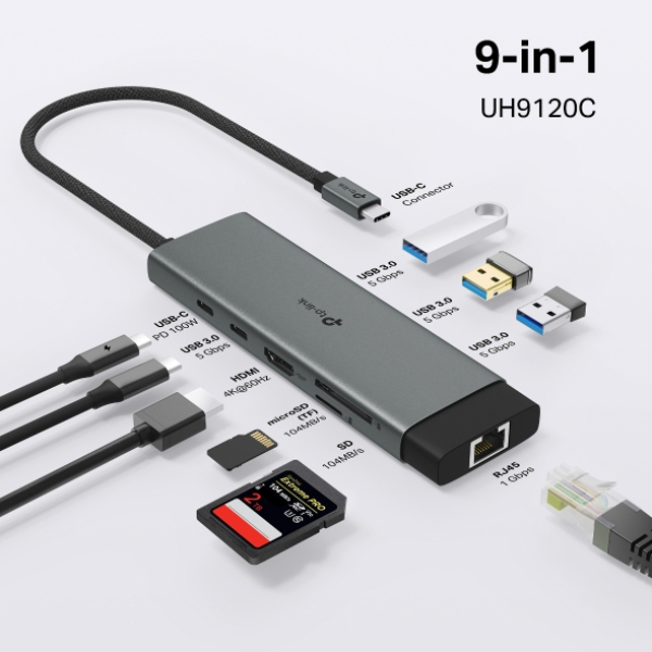 Convertisseur USB Type-C 9 in 1 Hub