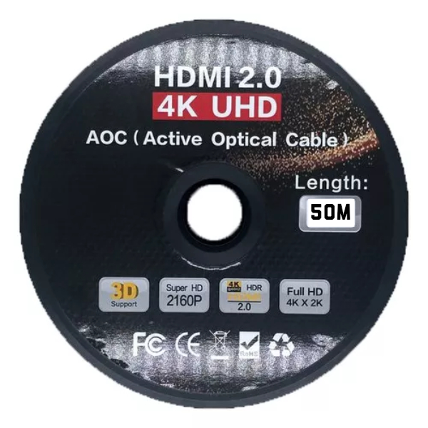 CABLE HDMI FIBRE 2.0/2.1 AOC (ACTIVE OPTICAL CABLE) 50M / RS-HDFIB50M