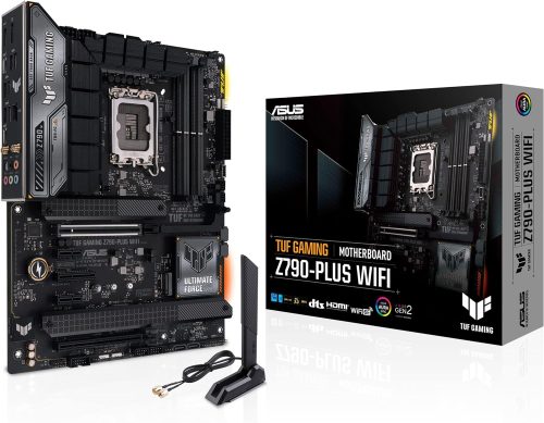 Carte mère ATX ASUS TUF Gaming Z790-Plus WiFi LGA 1700 (Intel 14e, 12e et 13e génération) (PCIe 5.0, DDR5, 4 emplacements M.2, 16+1 DrMOS, WiFi 6, LAN 2,5 Go, USB 3.2 Gen 2 Type-C en façade, Thunderbolt 4 (USB4), Aura RGB)