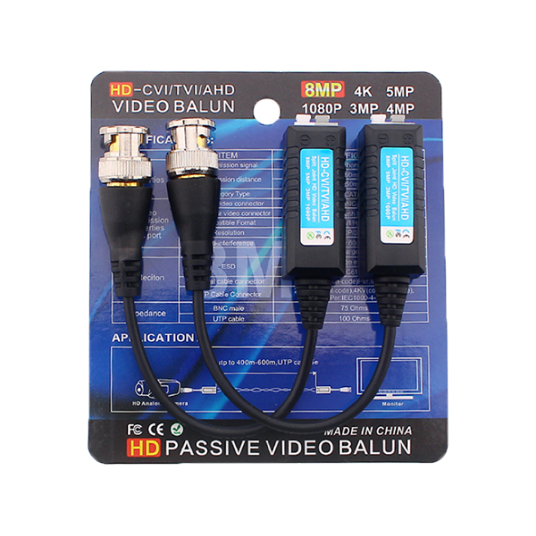 Balun vidéo BNC HD 5mp, 4mp, 3mp, 1080P, 720P, 960P