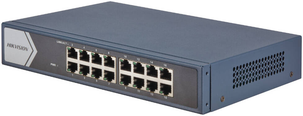 SWITCH HIKVISION DS-3E0516-E(C) 16 PORTS GIGABIT 10/1000 - LAN (RJ45)