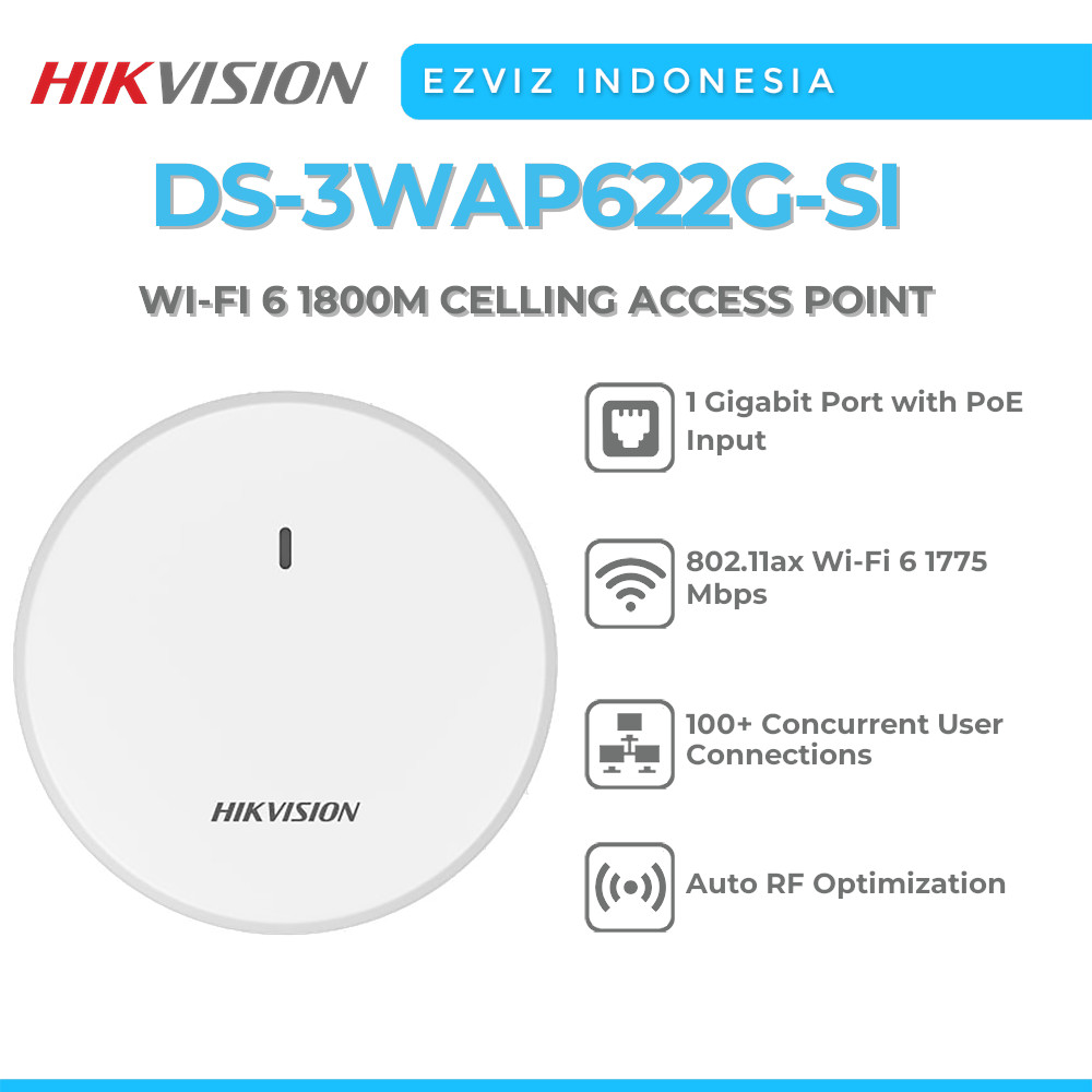 ACCES POINT CELLING PLAFON HIKVISION DS-3WAP622G-SI Wi-Fi 6 1800M