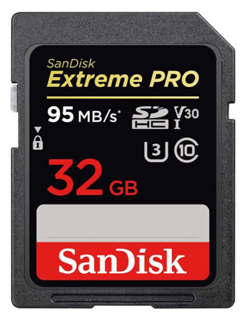 Sandisk SD 32gb class 10 extrême pro