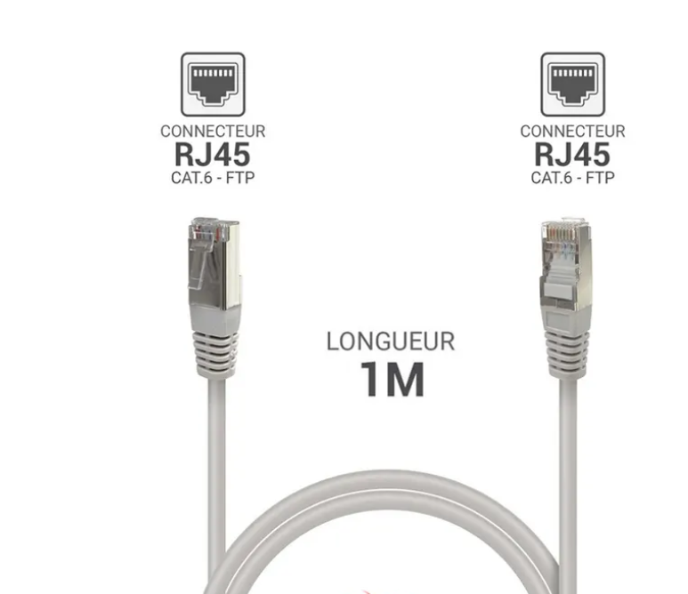 Patch Cable Réseau RJ45 AdLink FTP Cat6 1m 1Patch Cable Réseau RJ45 AdLink FTP Cat6 1m 2 Patch Cable Réseau RJ45 AdLink FTP Cat6 1m