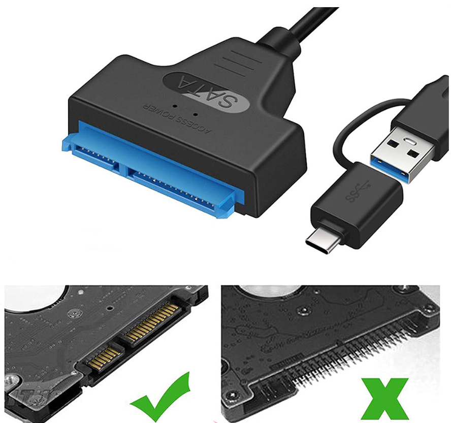 CABLE USB 3.0 & USB-C(DOUBLE PORT)TO SATA