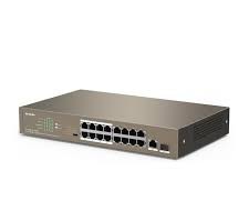 SWITCH TENDA TEF1118P 16FE+2GE/1SFP DESKTOP SWITCH 16PORTS POE 16 150W