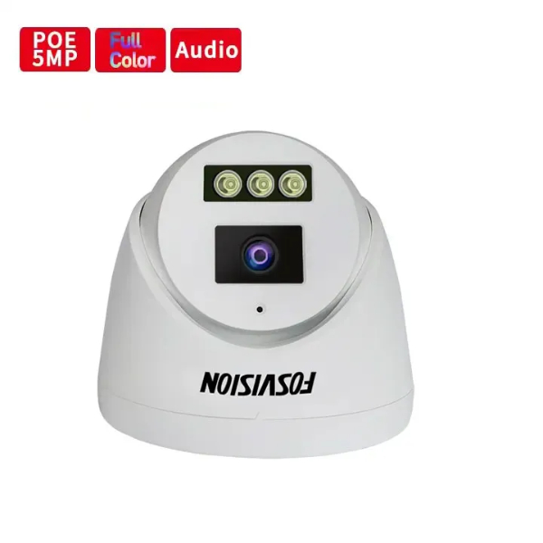 Oeil Caméra Dome IP PoE Full Couleur+Audio 5MP Intérieure